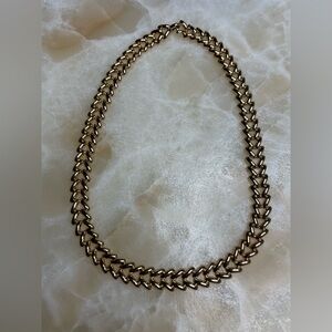 Gold Tone Chevron Link Necklace 16” – Costume Statement Jewelry